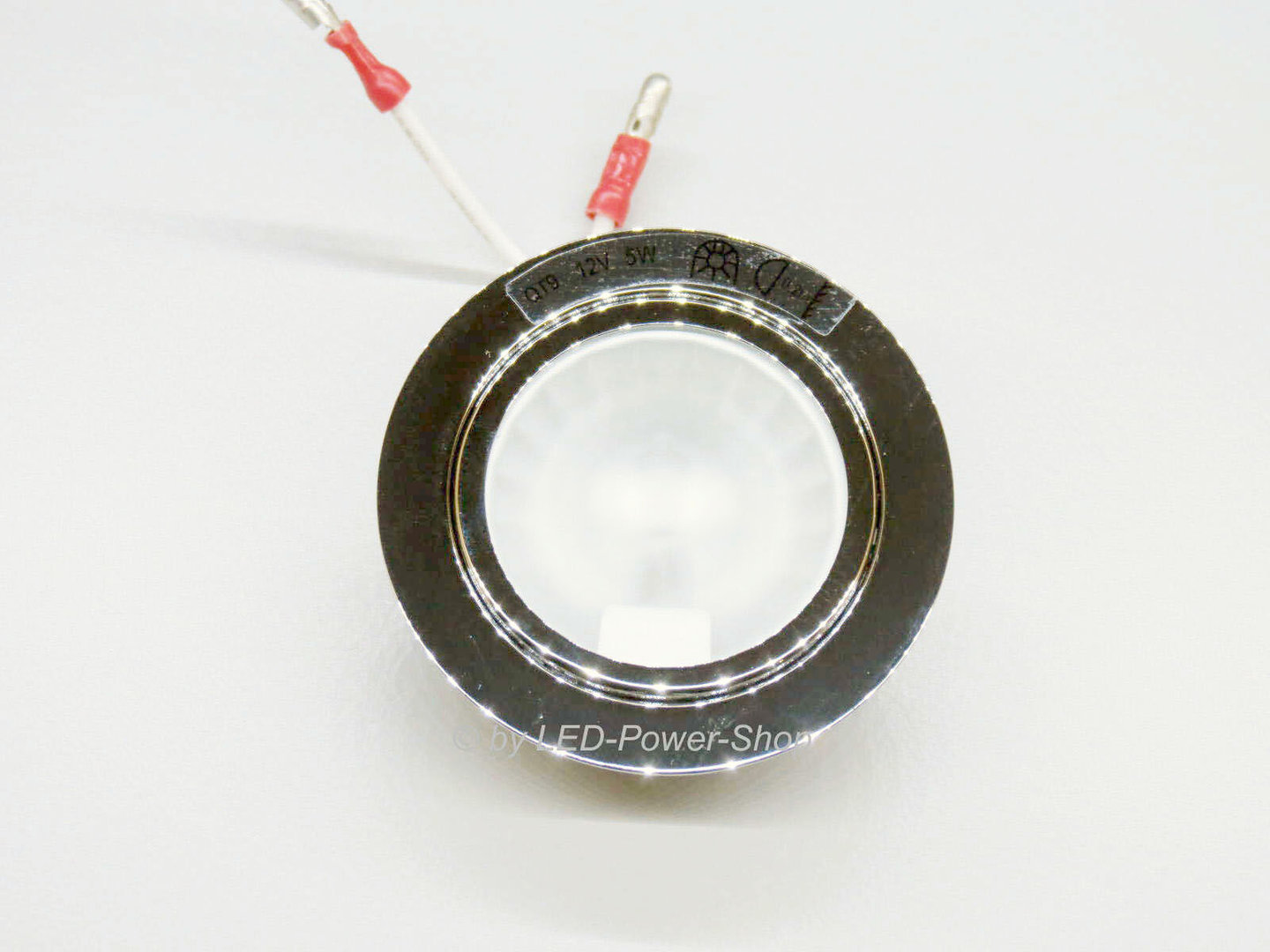 12V Dometic recessed light frosted glass with leaf spring E. pins chrome