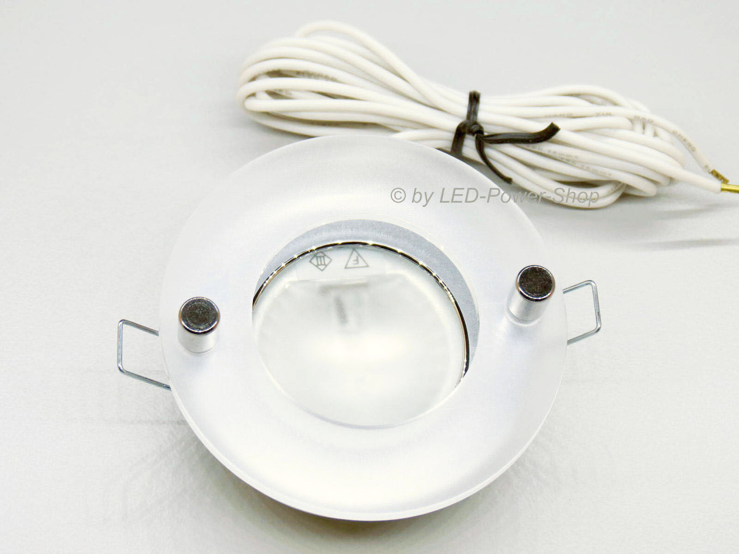 12V Dometic recessed light frosted glass ring Sch. Spring chrome