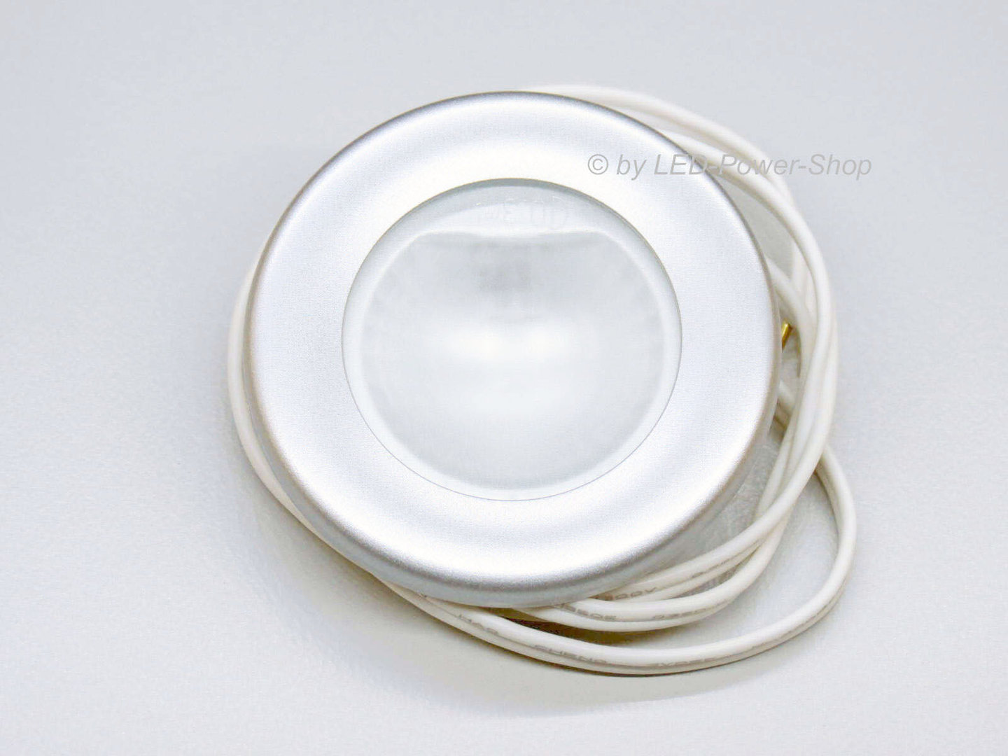 12V Dometic recessed light frosted glass with spring clip silver